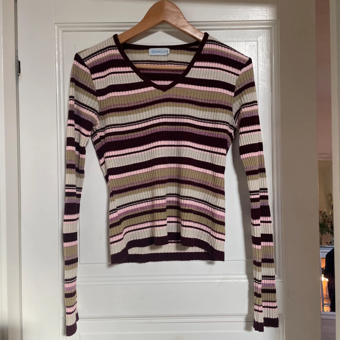 Randig stickad tröja - 90