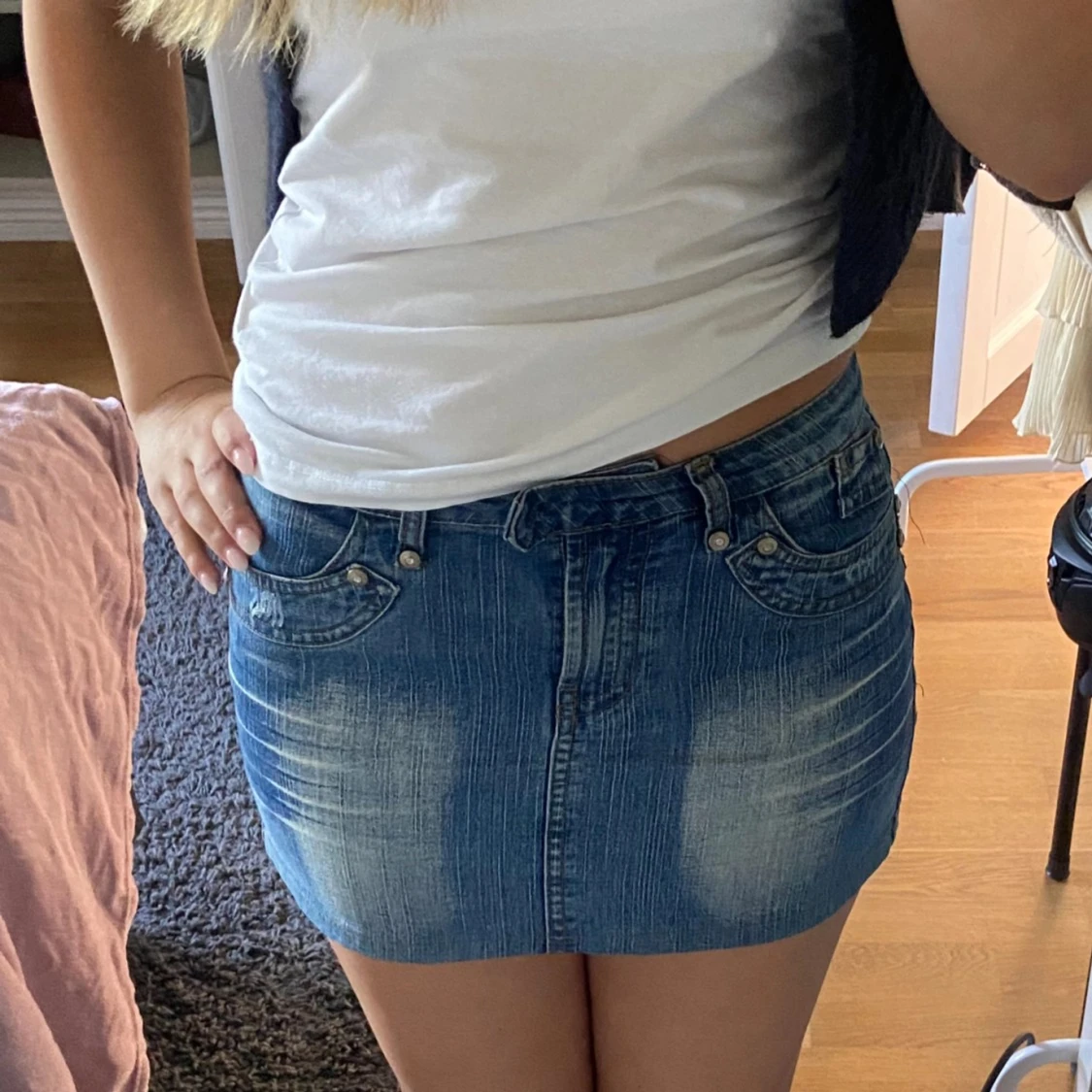 Lågmidjad jeanskjol - 91