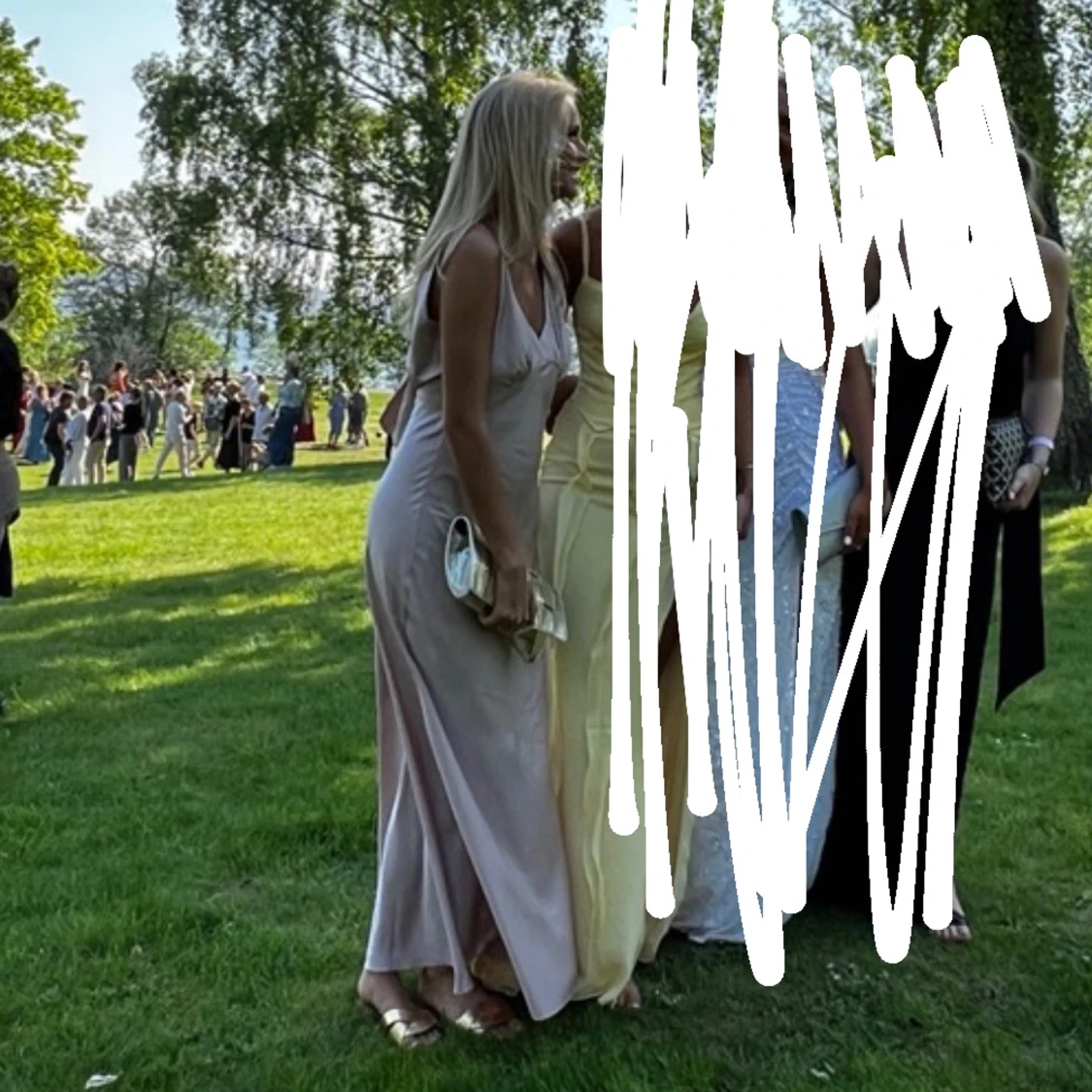 Puderrosa balklänning - 90