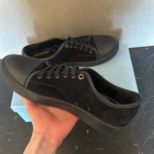 Mörkblåa Lanvin Skor - Säljer nu dessa mörkblåa lanvin skorna då jag har tröttnat på dem. Skorna är i storleken 8 UK som motsvarar ungefär 42/43 i EU storlek. Självklart äkta. Skorna är i fint skick utan tecken på slitage. Box ingår vid köp. 