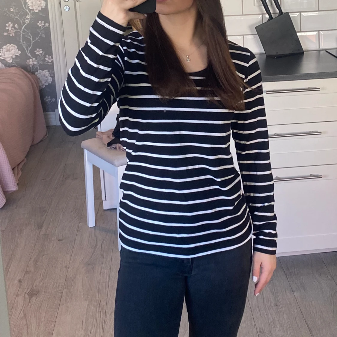 Randig långärmad tröja