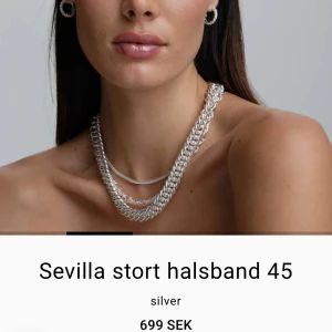 Snö Sevilla Big Necklace 45 - Säljer ett skitcoolt tjockt kedjehalsband i silver från Snö Of Sweden!! Helt oanvänd och med prislapp kvar. Säljer då jag råkade få 2 stycken. NYPRIS-699kr  Pris kan diskuteras OBS bilderna är från Snö Of Swedens hemsida 