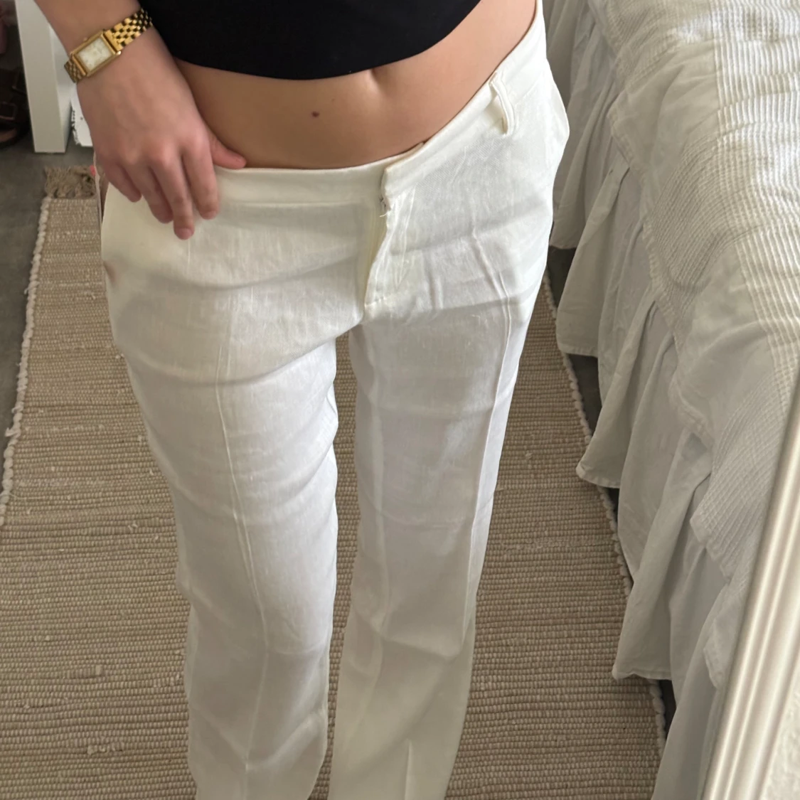 Lågmidjade Linne byxor