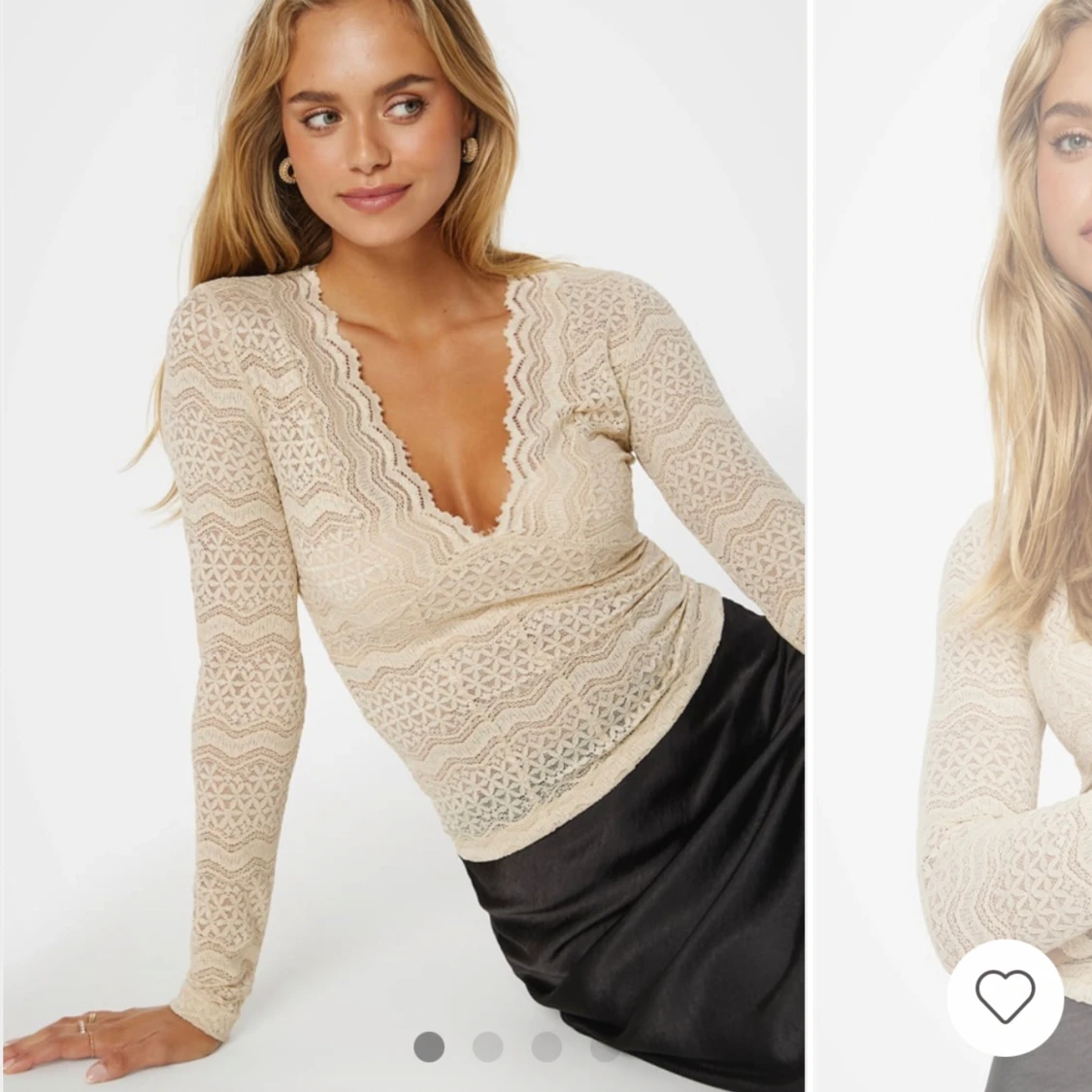 Beige spetströja  - 91