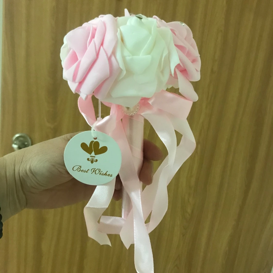 Bröllop Brud Kristall Sidan Satin Konstgjord Bukett  - 90