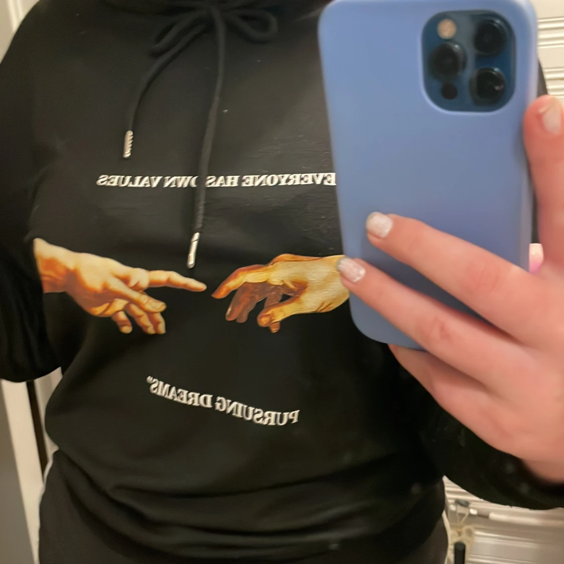 Hoodie med tryck - 90