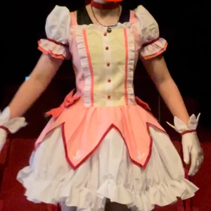 Madoka Kaname Cosplay Madoka Magica - Comes with everything pictured! (shirt,skirt, gloves,bows,wig,etc) In good condition! Has been worn a few times. Price MAY* be discussable. 
