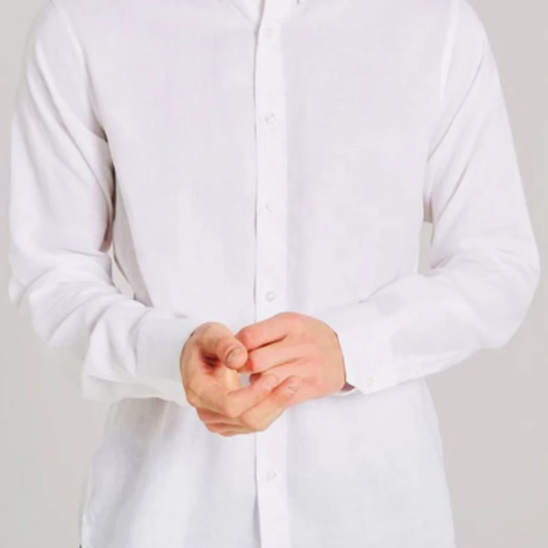 Vit linneskjorta Bruun Stengade  - 92