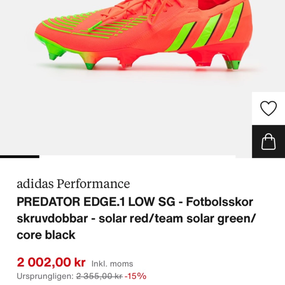 Fotbollsskor Adidas Predator Edge.1 SG Strl 40 - 90