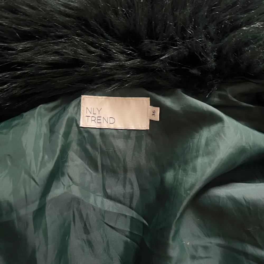 Grön snygg pälsjacka från NLY Trend i storlek 36. Jackor.