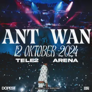 Hej! Jag säljer min biljett till Antwans konsert 12 oktober!🫶🏼 (Bakre ståplats)