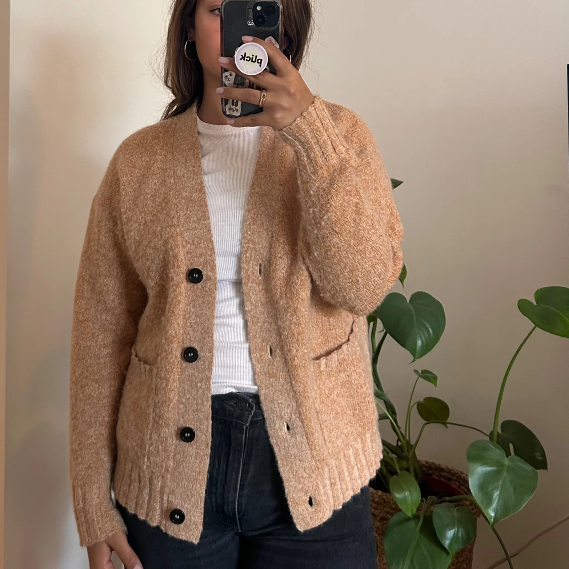 Ullkofta i rosa/beige