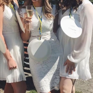 Vit klänning - Tight vit klänning med genomskinligt i mitten så ser ut som ett set. Sitter så bra! Använd en gång!