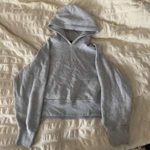 Supersnygg ljusgrå hoodie från zara i cropped modell, knappt anväbd så inga defekter. slutsåld på hemsidan men nypris var ca 350kr💕