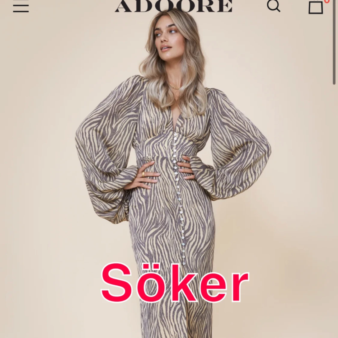 Söker Adoore Positano dress zebra strlk 40-42