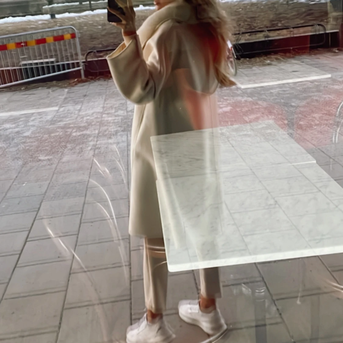 Vit pälskappa  - 90