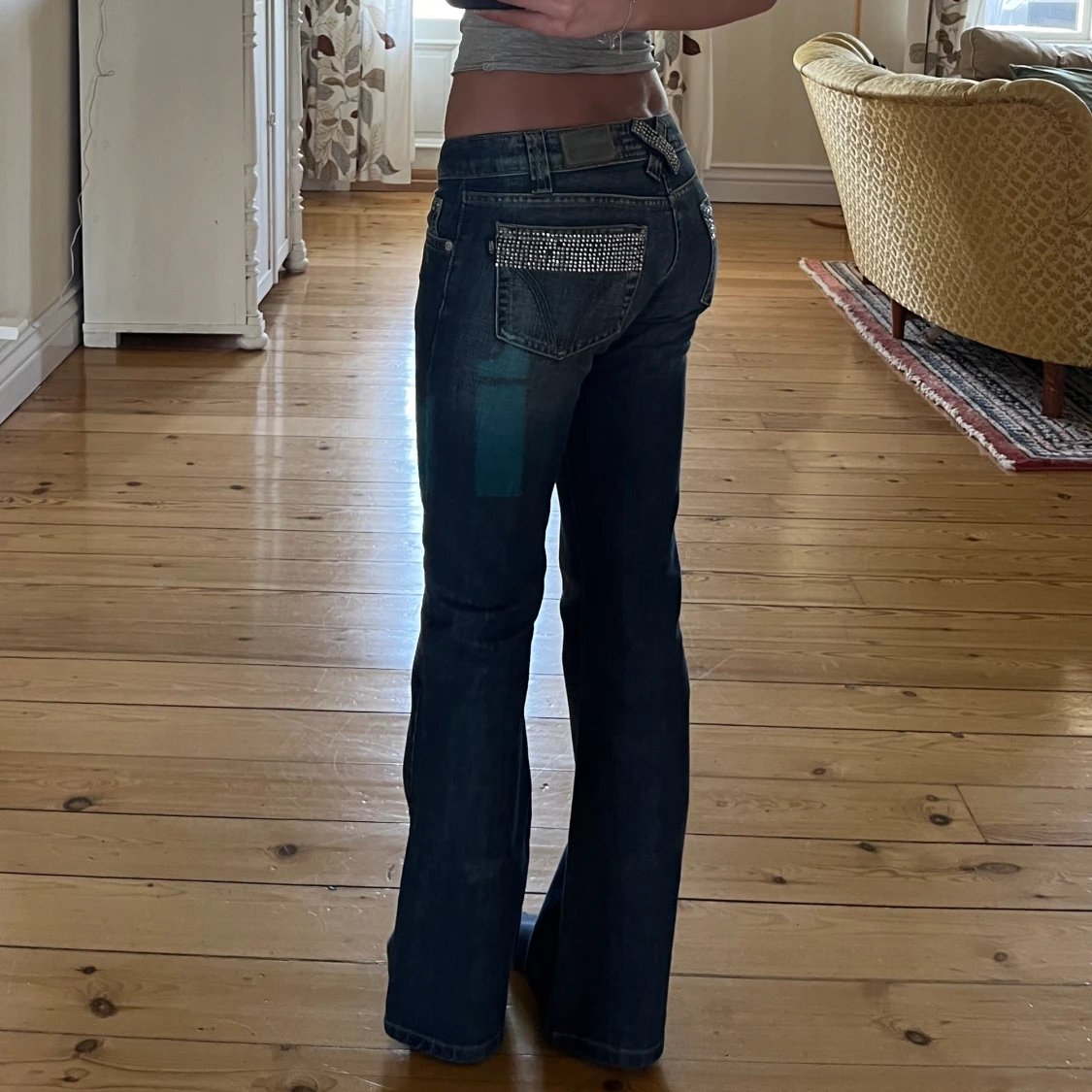 lågmidjade jeans - 90