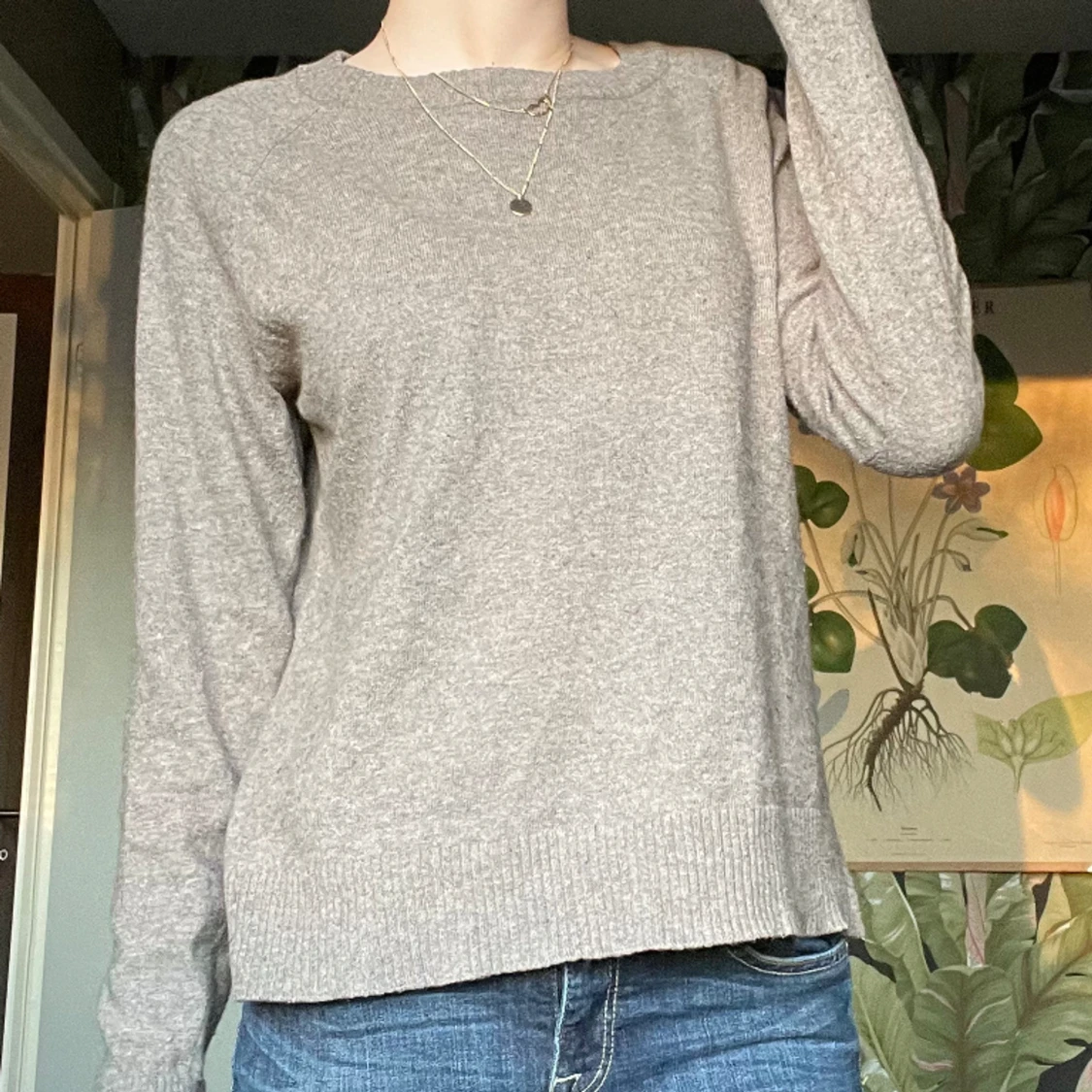 Super mysig grå tjocktröja  - 90