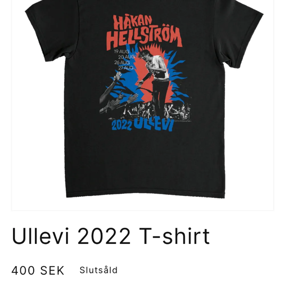 Håkan Hellström tröja från när han spelade i Ullevi 2022🤩 Tröjan har knappt kommit till användning utan har mest legat i gaderoben då jag köpte fel storlek🙄🙄 Pris går att diskuteras!!💭 Slutsåld på hemsidan🙌 . T-shirts.