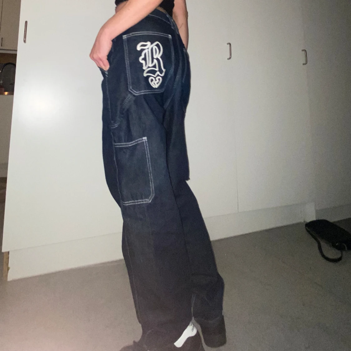 Baggy jeans med tryck - 91