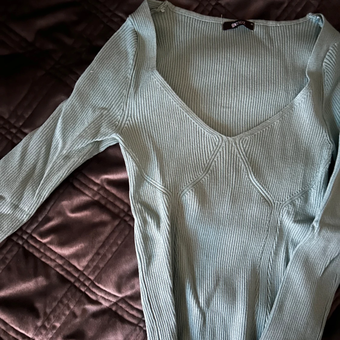 Ribbstickad tröja  - 90