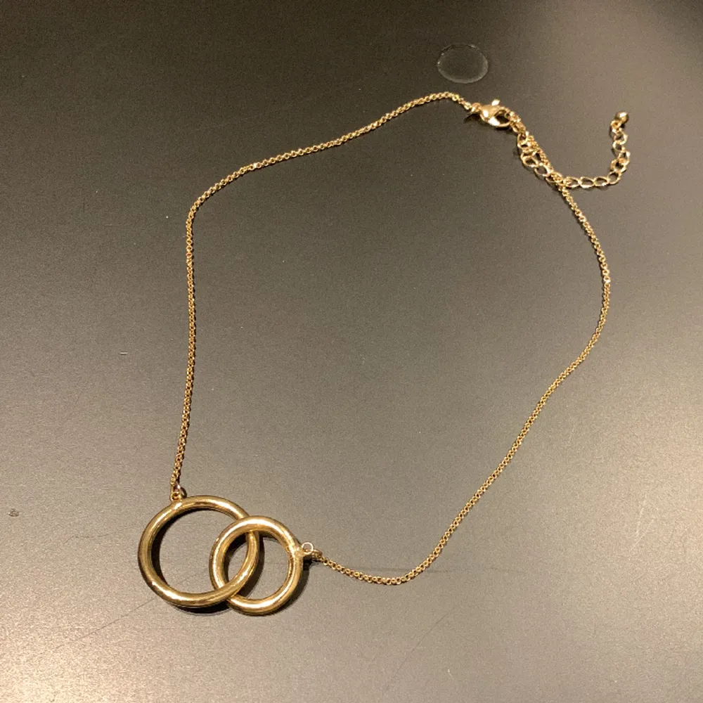 Guldhalsband med två ringar från glitter . Accessoarer.