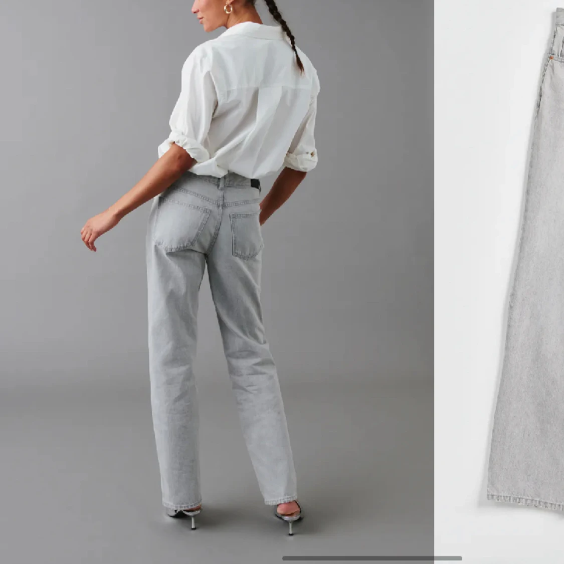 Low straight jeans Gina Tricot grå - 91