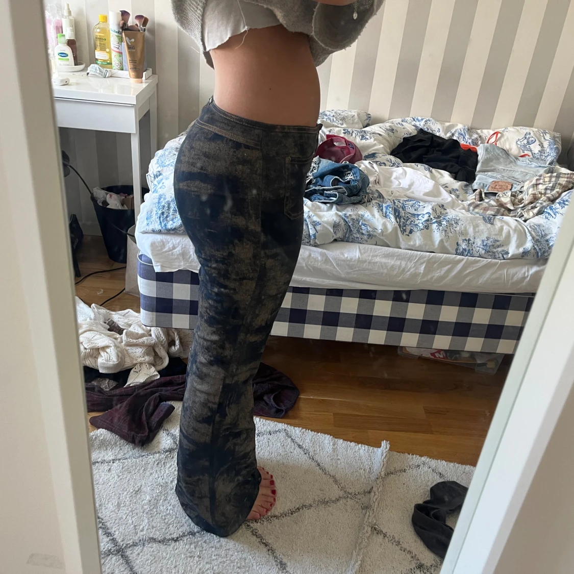 Mönstrade jeans  - 90