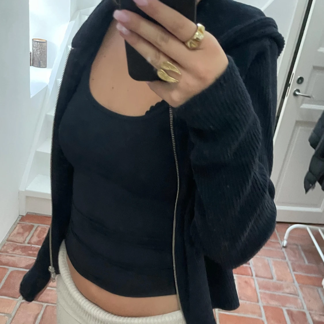 Mörkblå zip-up - 90