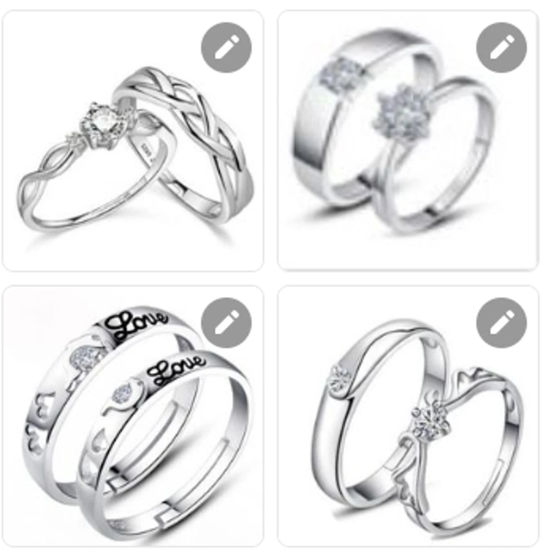 925 silverpläterad ringer  - 90