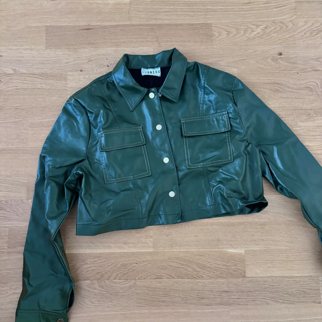 Grön biker-jacket - 90