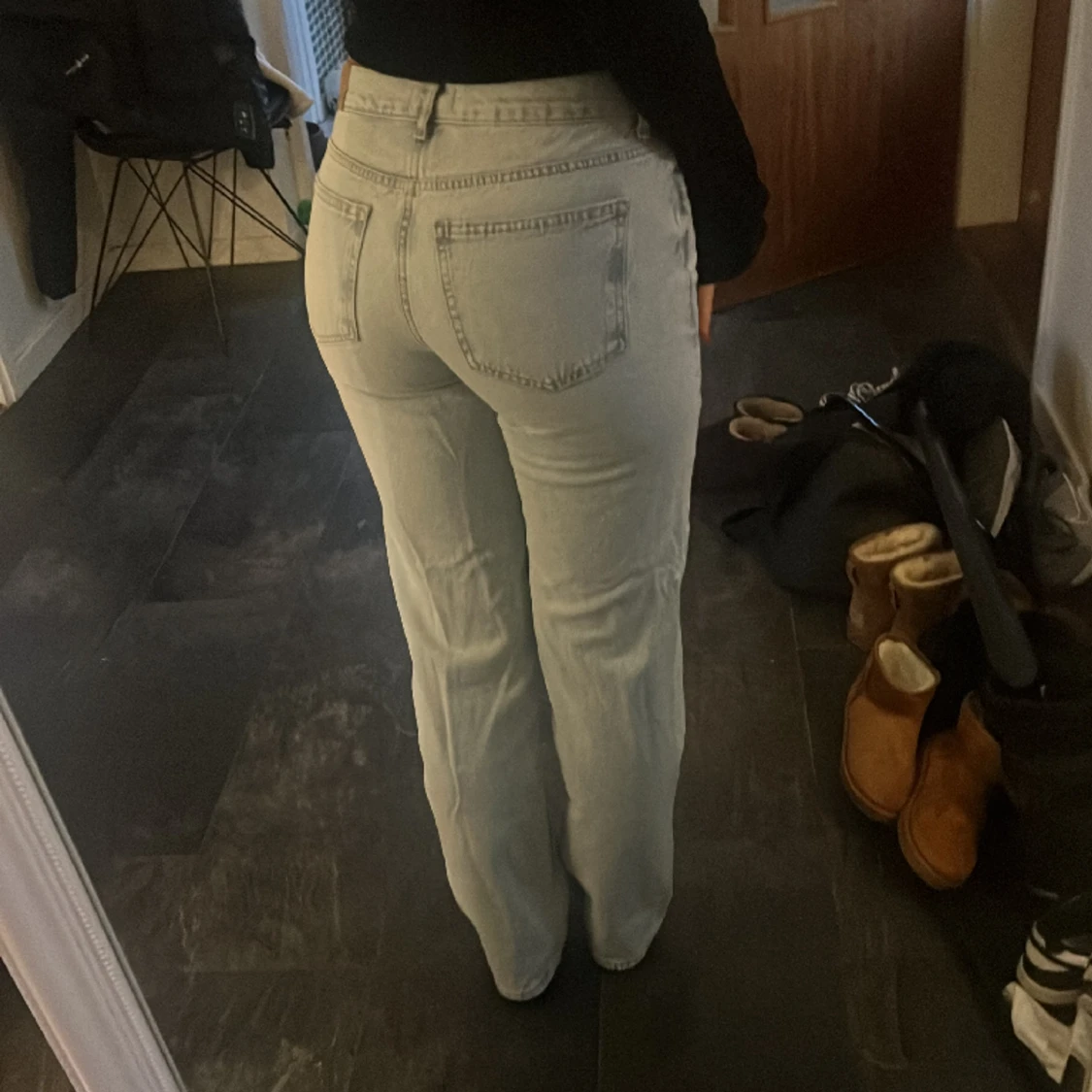 lågmidjade jeans  - 90