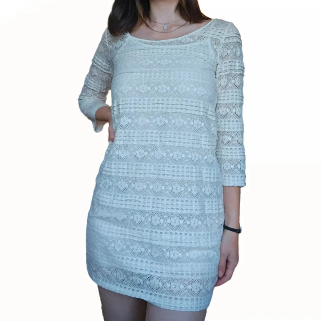 Vit sommarklänning i spets