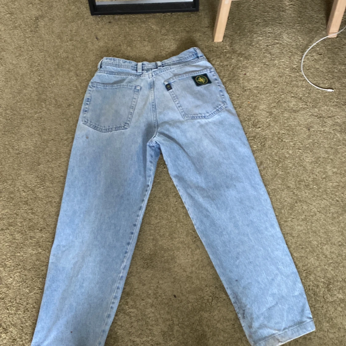 Ljusblåa loose fit jeans - 90