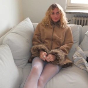 mocca/pälskappa - Så fin pennylane jacka i fuskpäls & fuskmocca