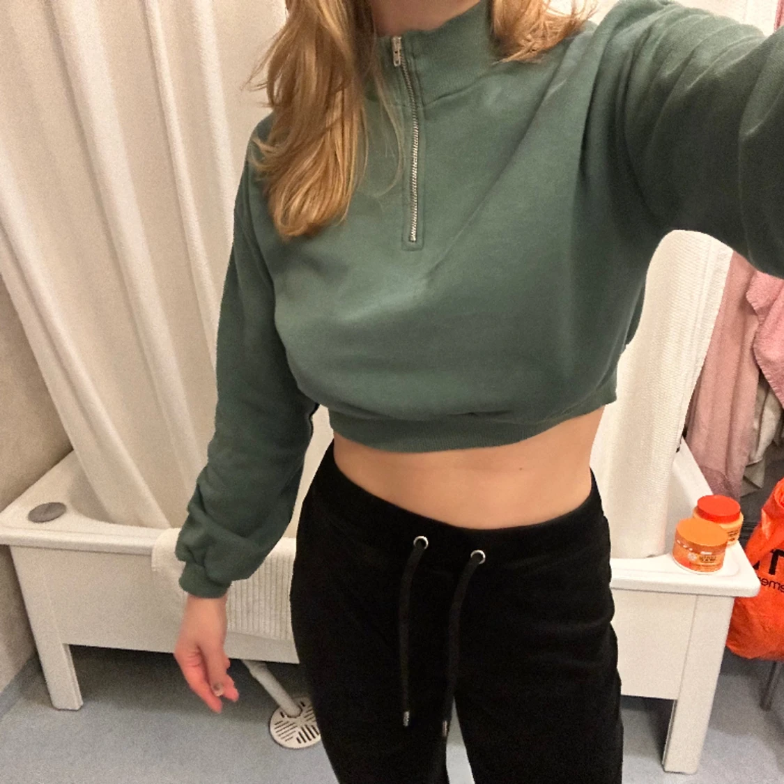 Kort tröja med zip - 91