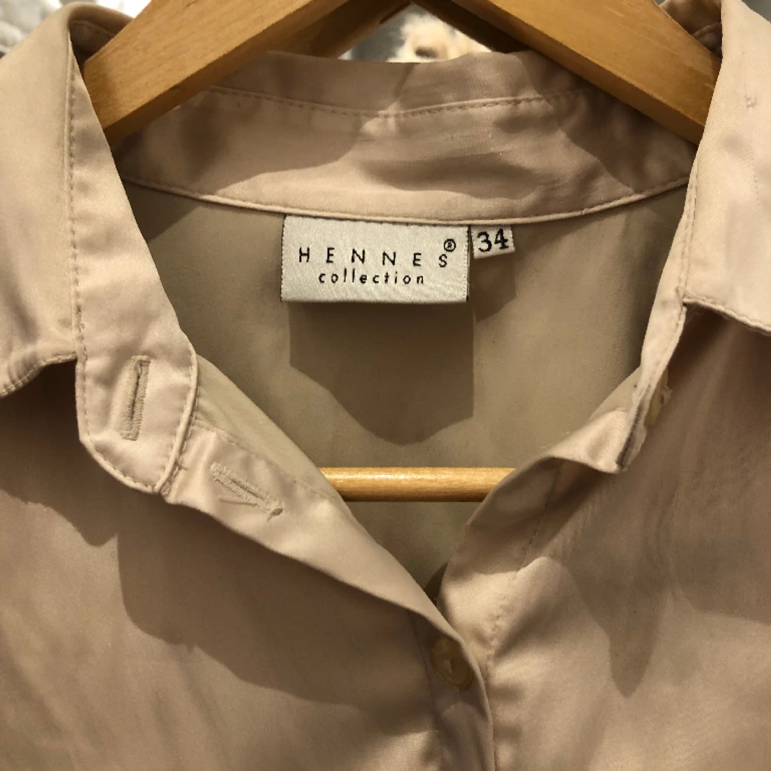 Champagnefärgad vintage blus - 90