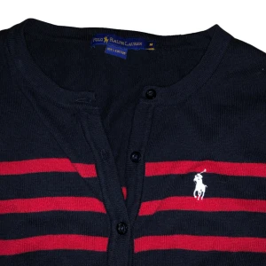 Ralph Lauren long sleeve cardigan - kofta  - Marin blå med röda ränder. Bra skick. Inga defekter. Pris går att diskuteras!