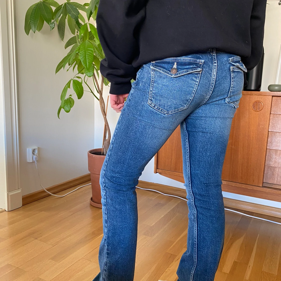 Lådmidjade bootcut jeans - 90