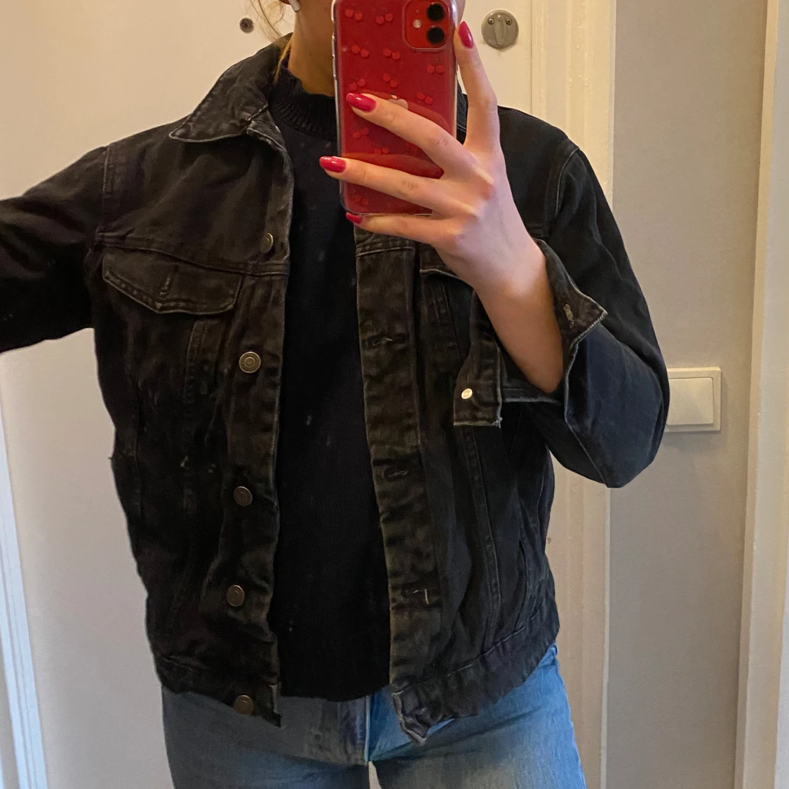 Svart jeansjacka