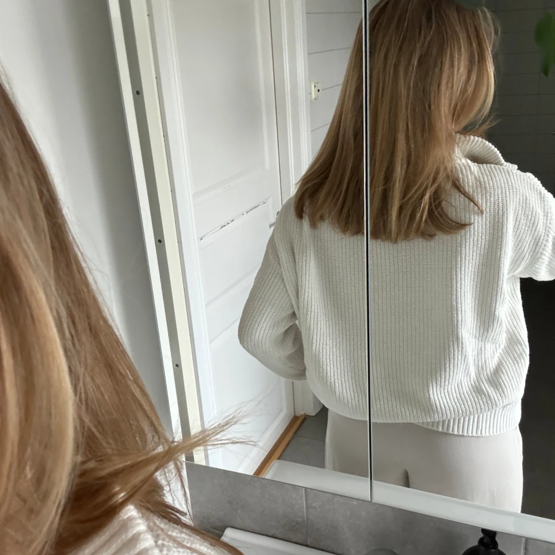 Stickad tröja med zip - 90