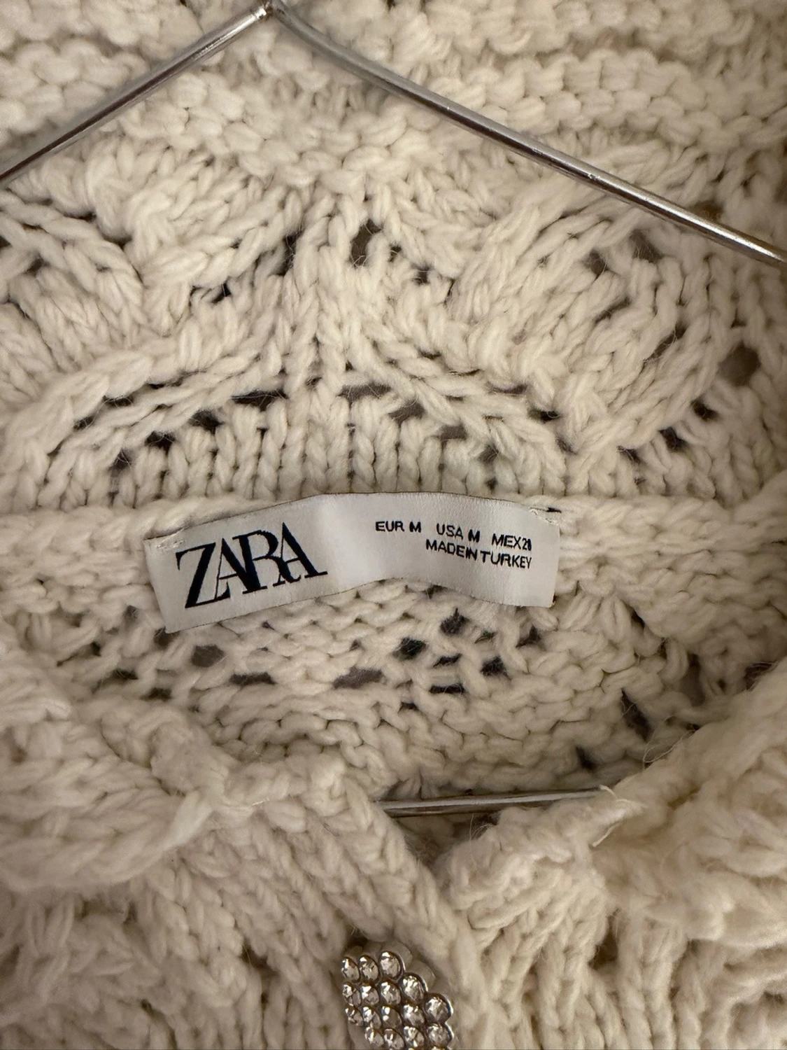 Vit stickad kofta från Zara - 2