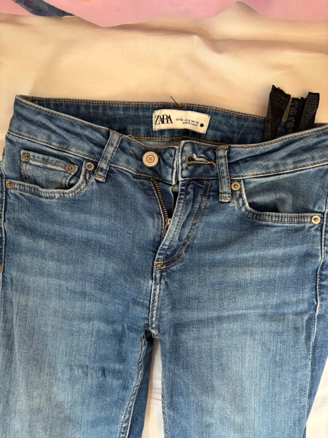 Blå bootcut jeans med låg midja - 2