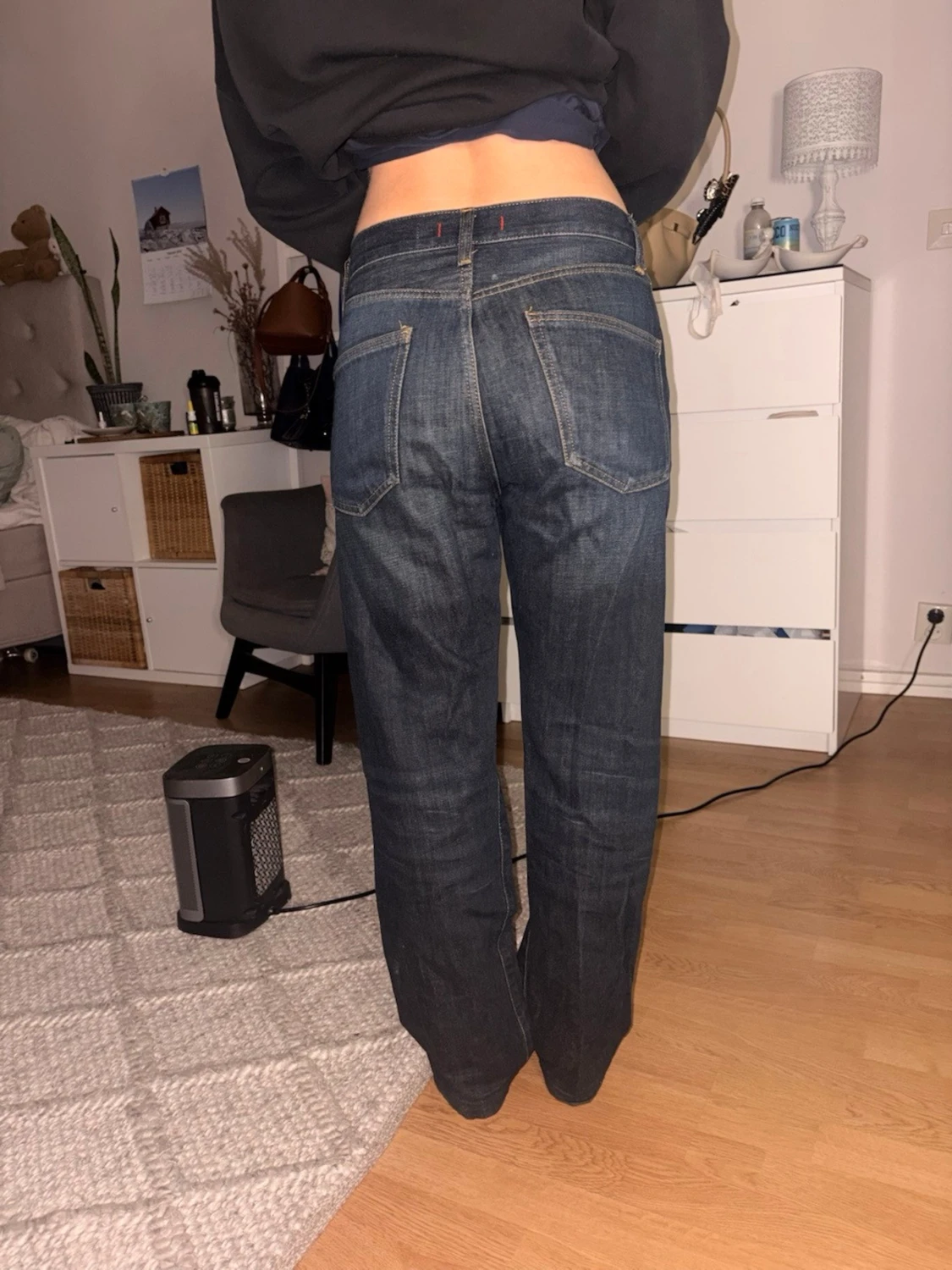 Mörkblå raka jeans - 1