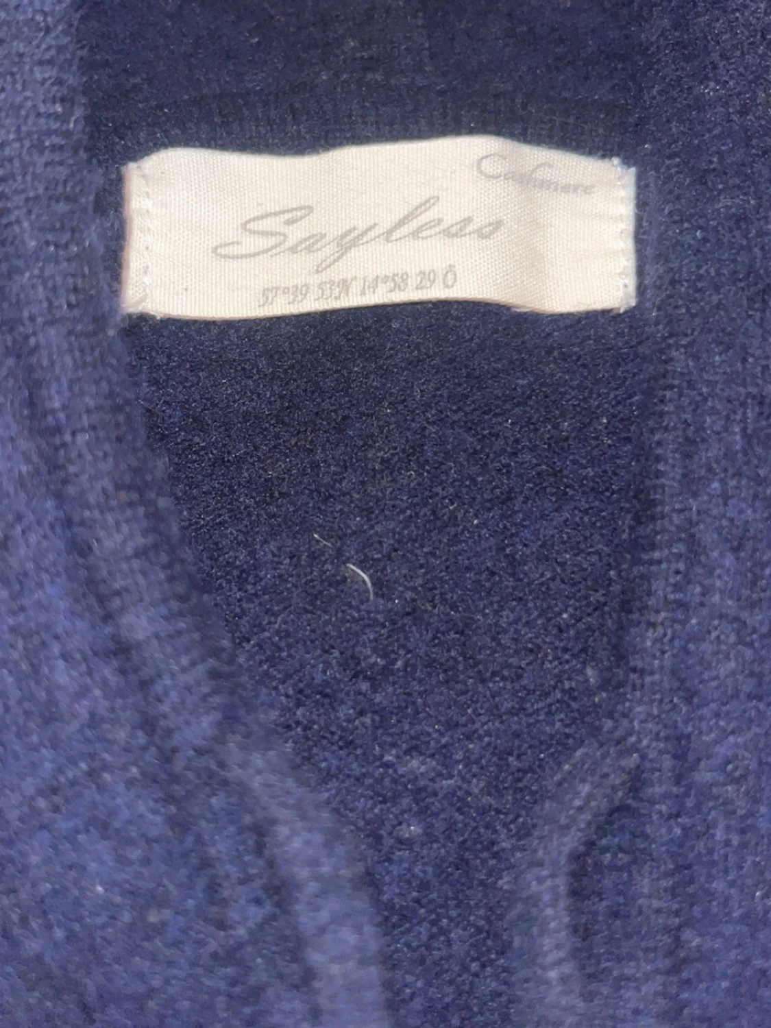 Mörkblå Cashmere Hoodie - 2