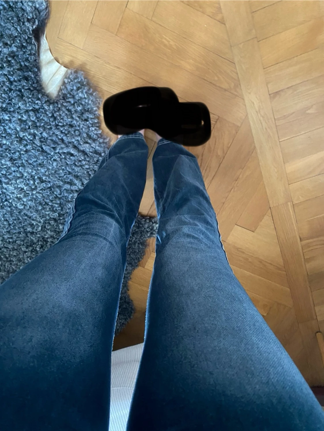 Mörkblå bootcut jeans - 1