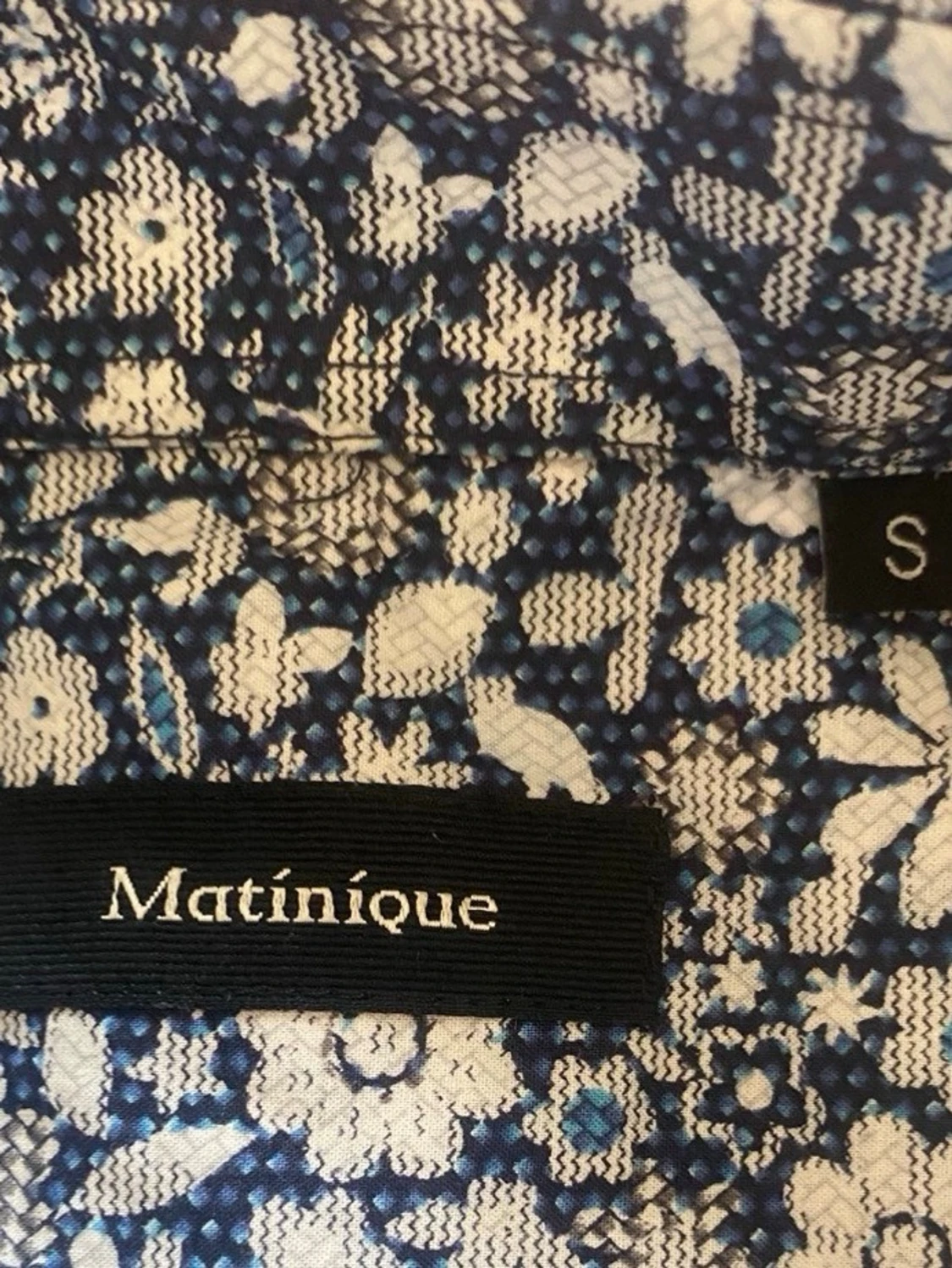 Blommig Matinique blå skjorta, storlek S - 2