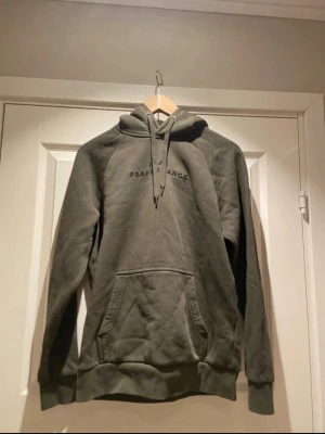 Grå hoodie från Performance - Snygg grå hoodie från Performance med broderad logga på bröstet. Hoodien har känguruficka, dragsko i huvan och långa ärmar. Perfekt för en avslappnad och stilren look.
