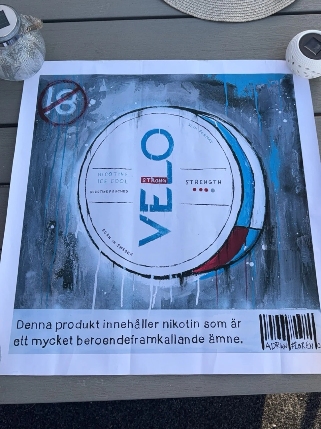 Poster med VELO snusmotiv