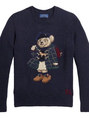 Mörkblå stickad tröja Polo Bear - Säljer min jättefina, trendiga  polo ralph lauren tröja den är i jättebra skick och passar perfekt under dem kyligare dagarna, skriv gärna om ni har några frågor eller är intresserade .